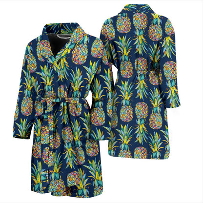 Pineapple Color Art Men Bath Robe