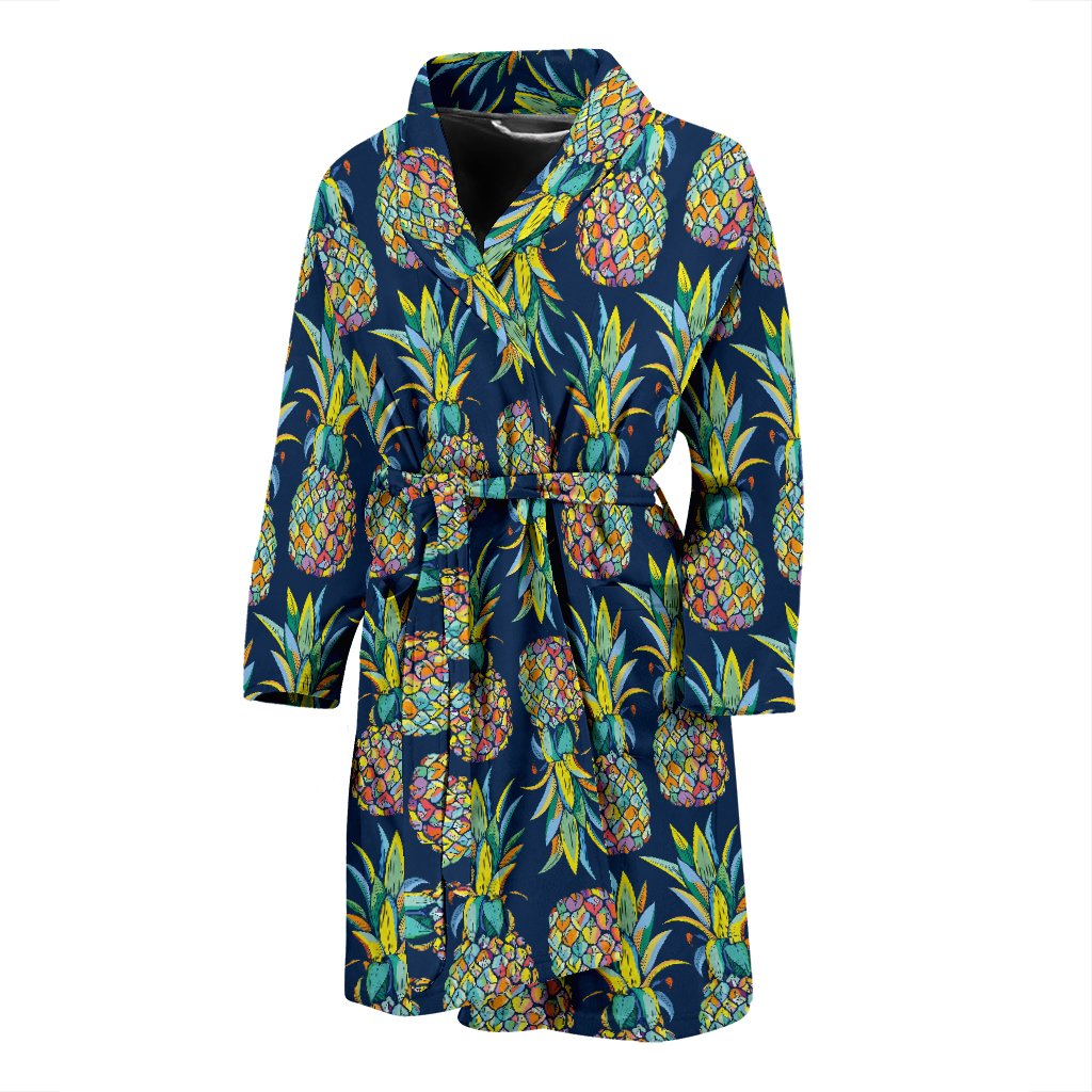 Pineapple Color Art Men Bath Robe