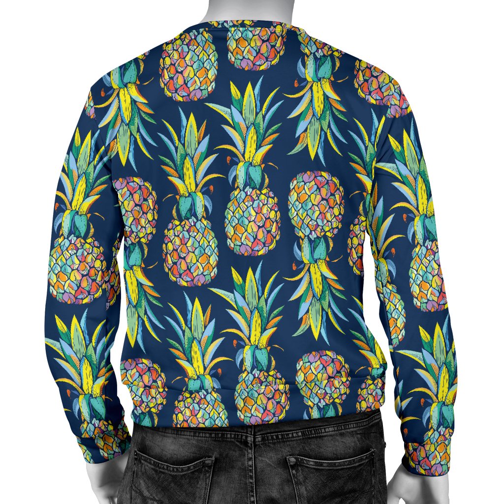 Pineapple Color Art Men Crewneck Sweatshirt
