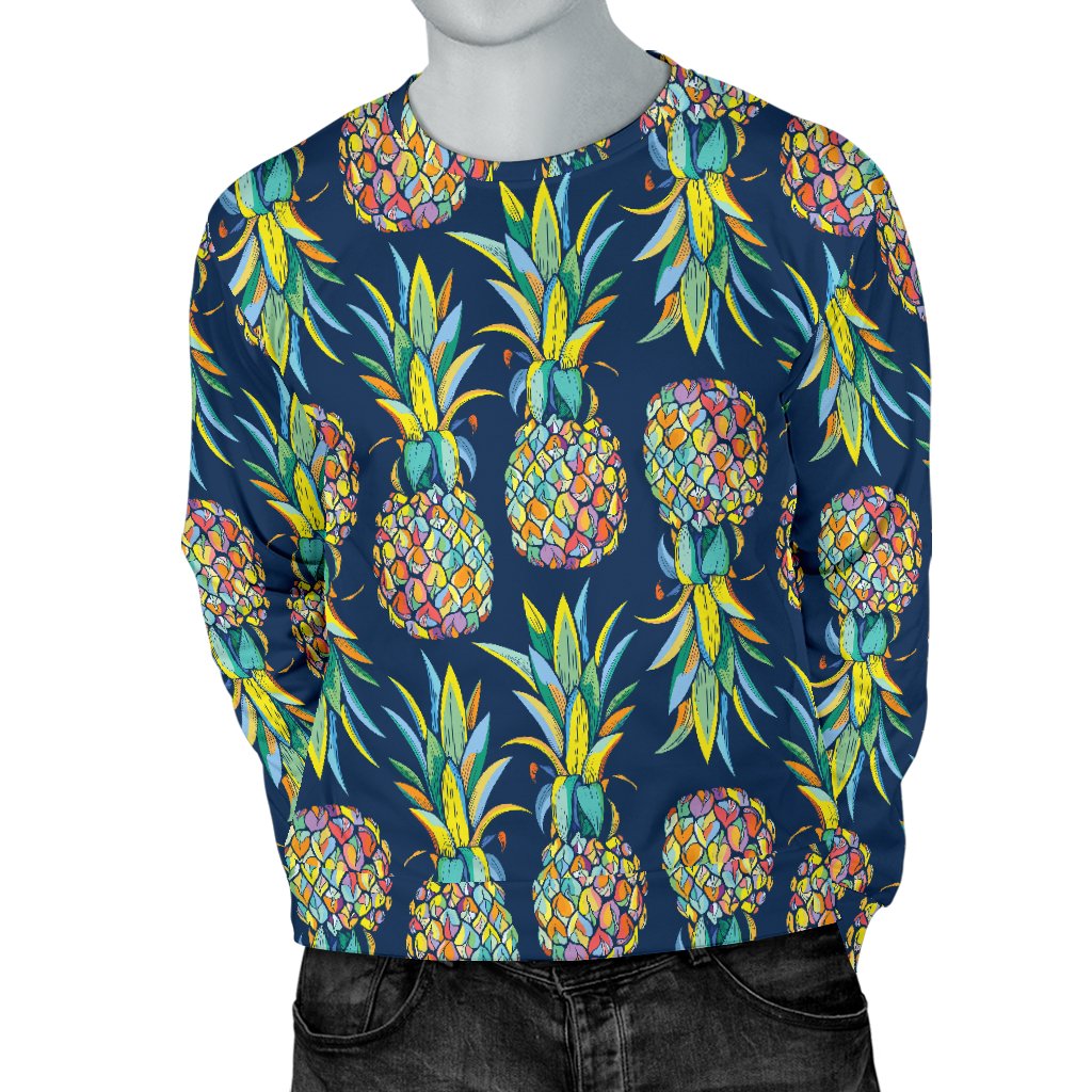 Pineapple Color Art Men Crewneck Sweatshirt