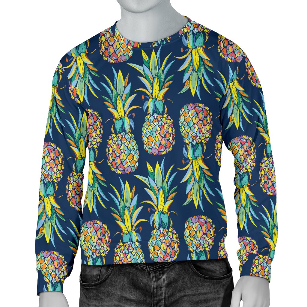 Pineapple Color Art Men Crewneck Sweatshirt
