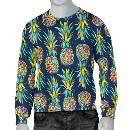 Pineapple Color Art Men Crewneck Sweatshirt