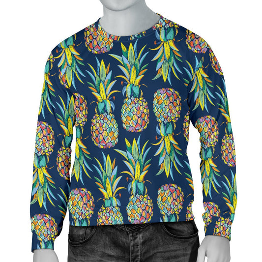 Pineapple Color Art Men Crewneck Sweatshirt