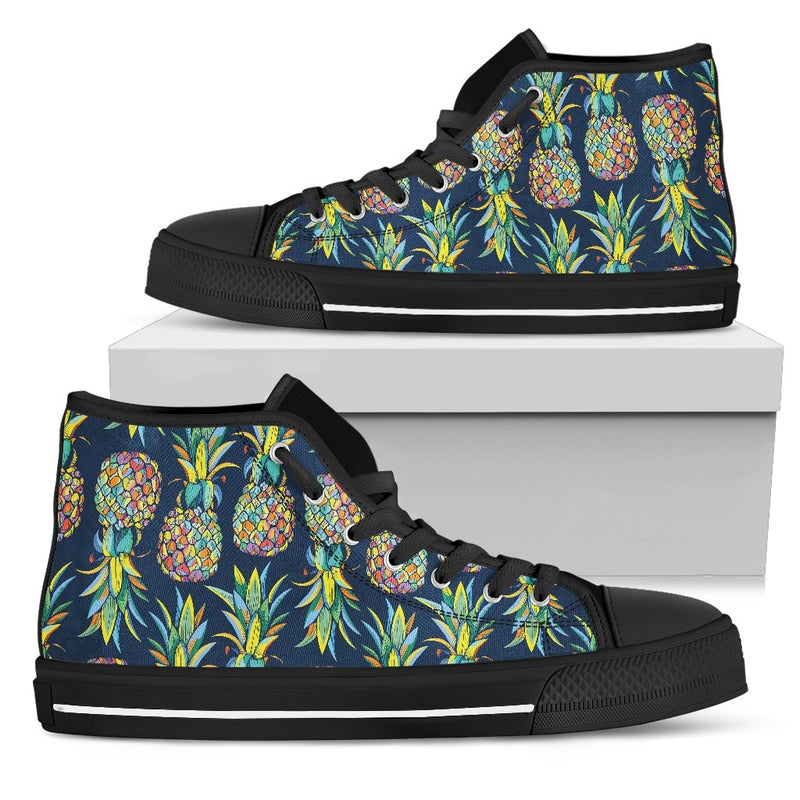 Pineapple Color Art Men High Top Shoes