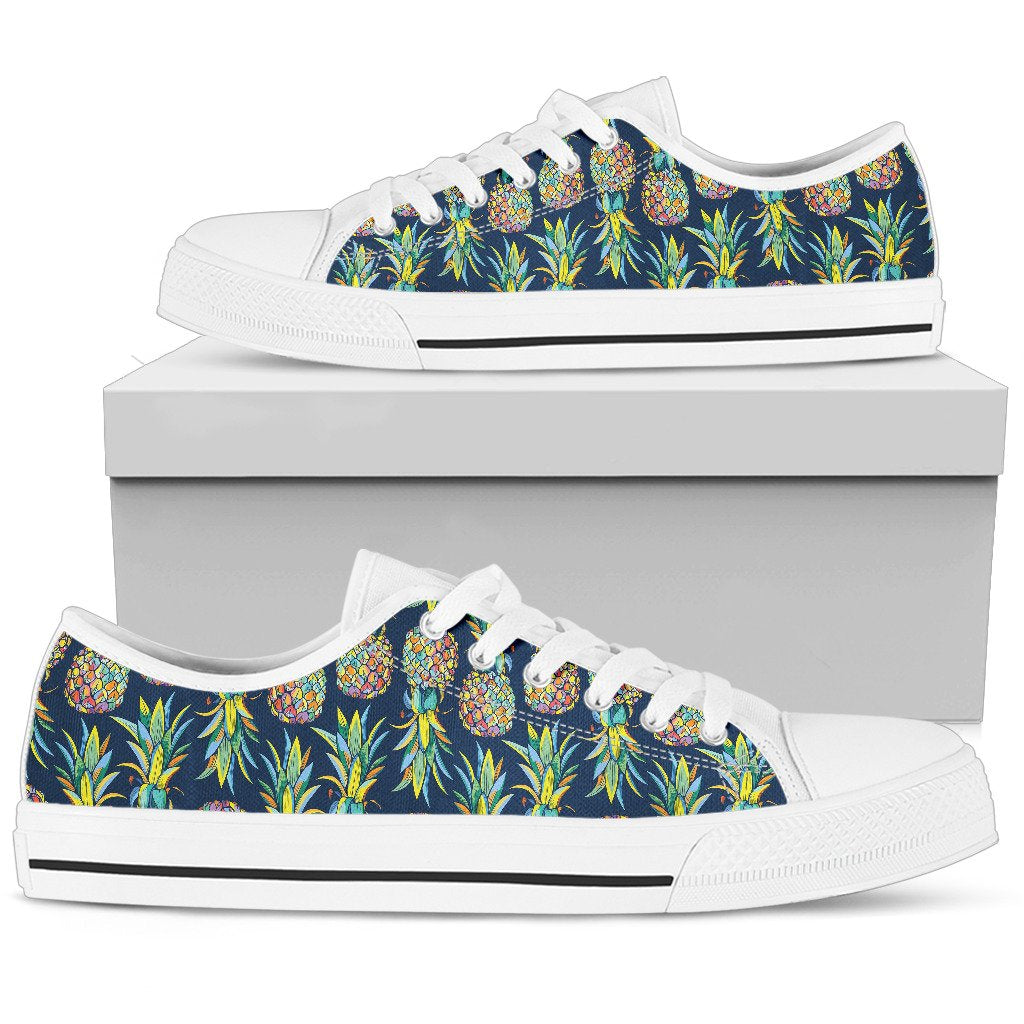 Pineapple Color Art Men Low Top Shoes
