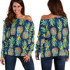 Pineapple Color Art Off Shoulder Sweatshirt