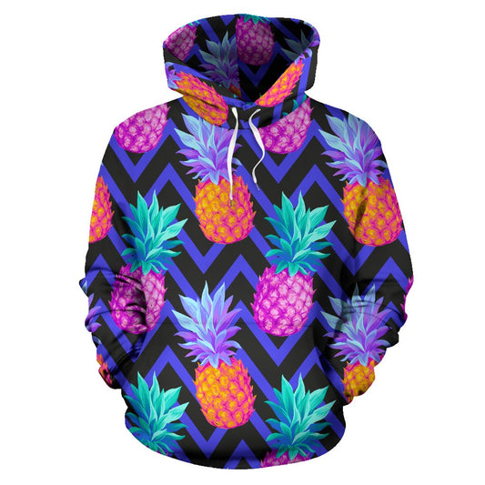 Pineapple Color Art Pattern All Over Print Hoodie
