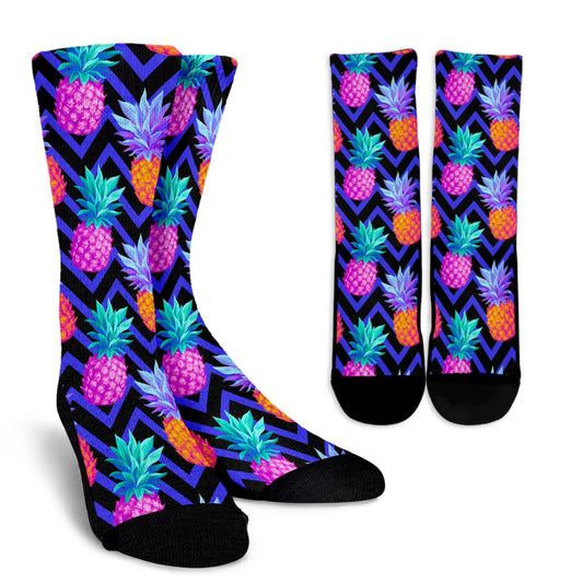 Pineapple Color Art Pattern Crew Socks