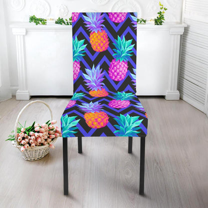 Pineapple Color Art Pattern Dining Chair Slipcover-JORJUNE.COM