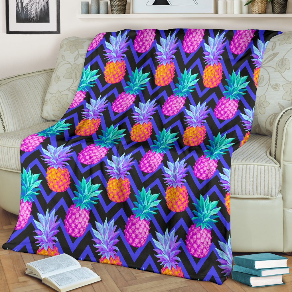 Pineapple Color Art Pattern Fleece Blanket