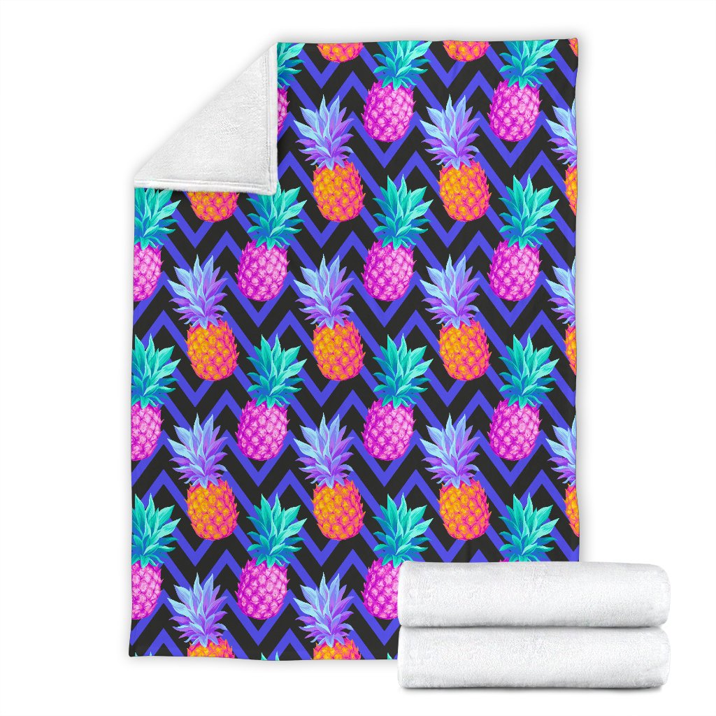 Pineapple Color Art Pattern Fleece Blanket