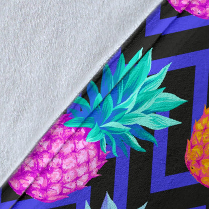 Pineapple Color Art Pattern Fleece Blanket