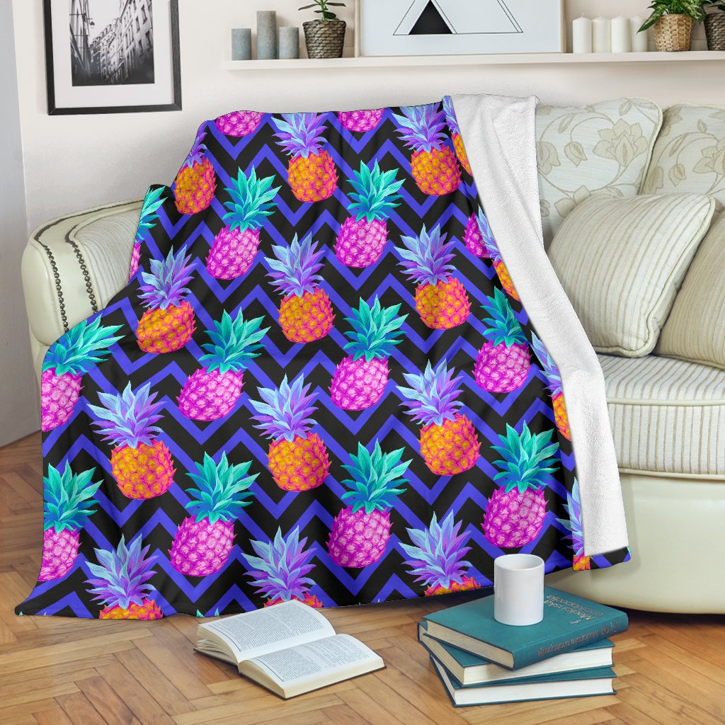 Pineapple Color Art Pattern Fleece Blanket