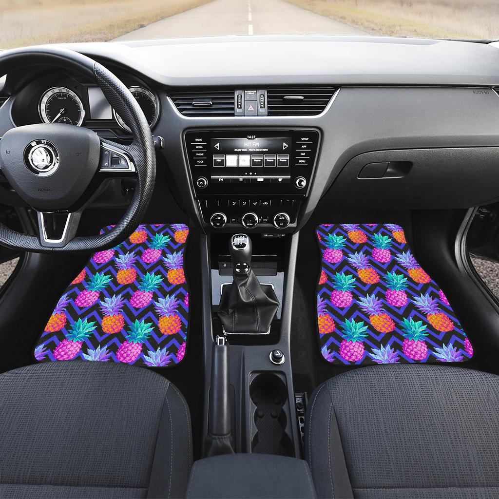 Pineapple Color Art Pattern Front and Back Car Floor Mats