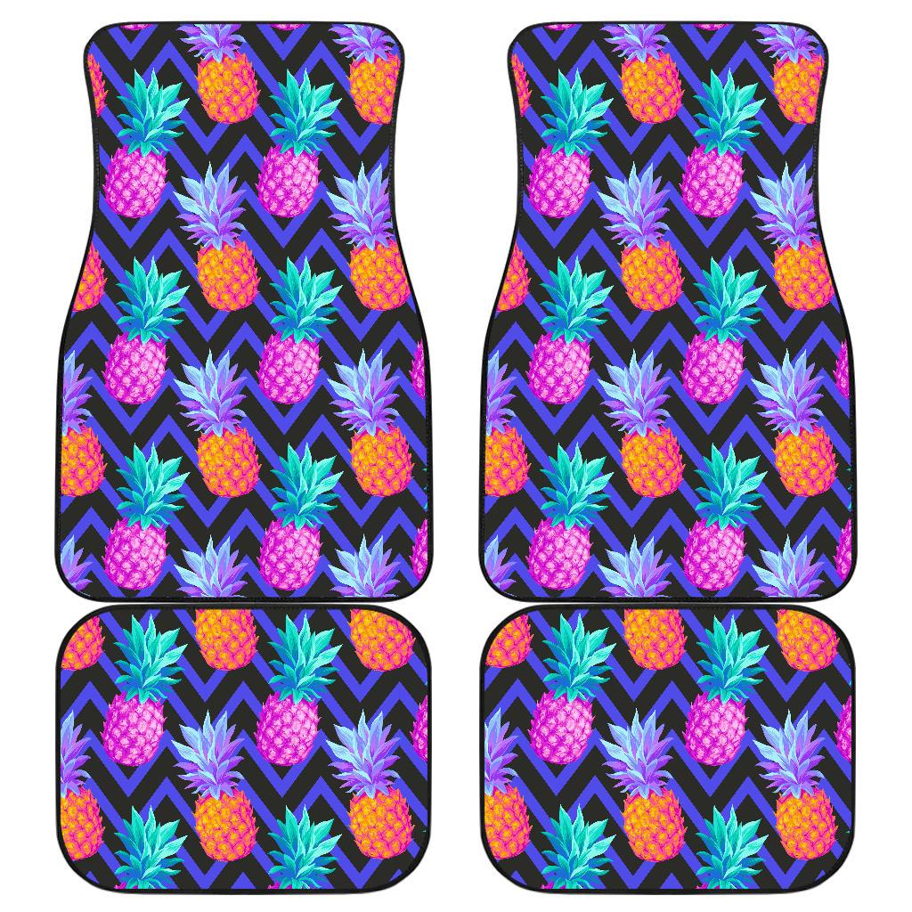 Pineapple Color Art Pattern Front and Back Car Floor Mats