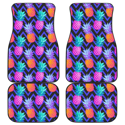 Pineapple Color Art Pattern Front and Back Car Floor Mats