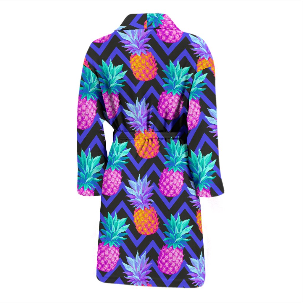 Pineapple Color Art Pattern Men Bath Robe