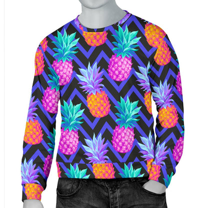 Pineapple Color Art Pattern Men Crewneck Sweatshirt
