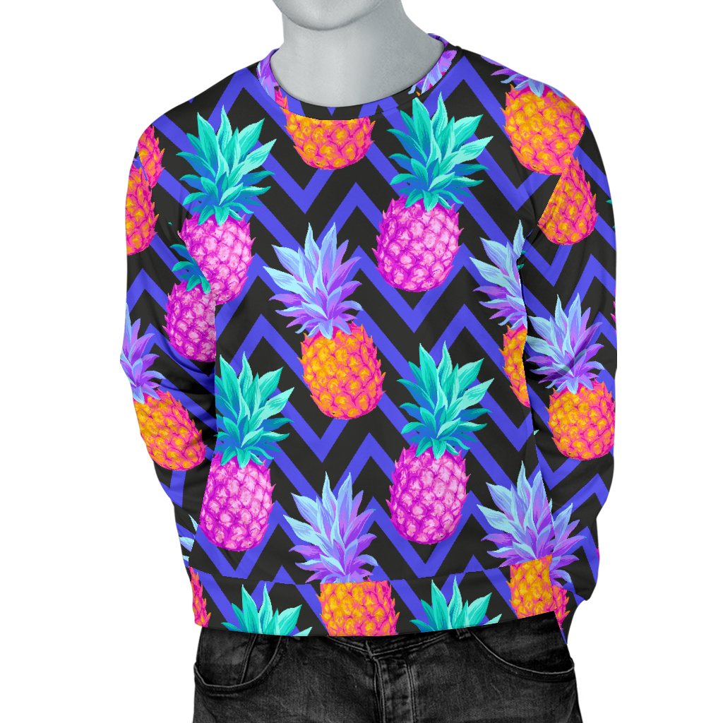 Pineapple Color Art Pattern Men Crewneck Sweatshirt