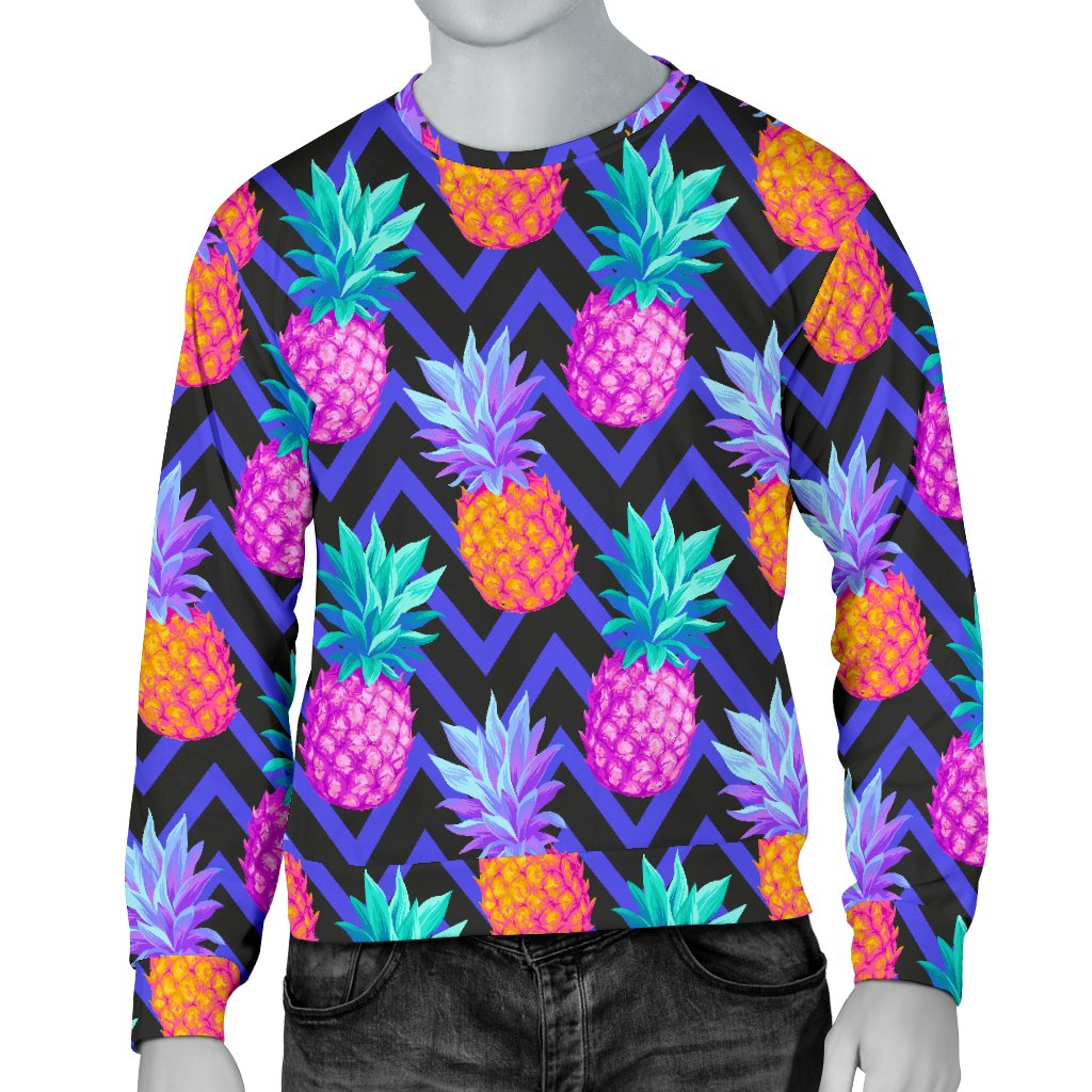 Pineapple Color Art Pattern Men Crewneck Sweatshirt