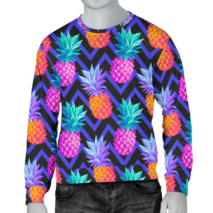 Pineapple Color Art Pattern Men Crewneck Sweatshirt