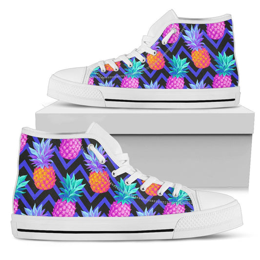 Pineapple Color Art Pattern Men High Top Shoes