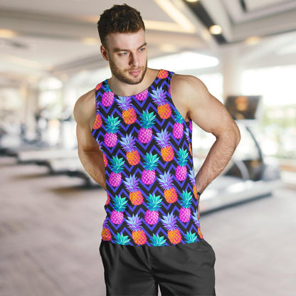 Pineapple Color Art Pattern Men Tank Top
