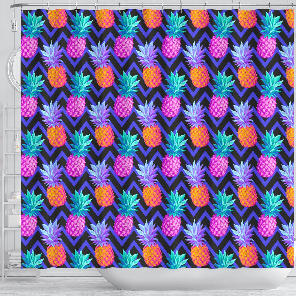 Pineapple Color Art Pattern Shower Curtain
