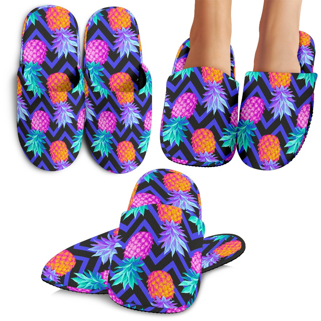 Pineapple Color Art Pattern Slippers