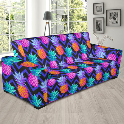 Pineapple Color Art Pattern Sofa Slipcover-JORJUNE.COM