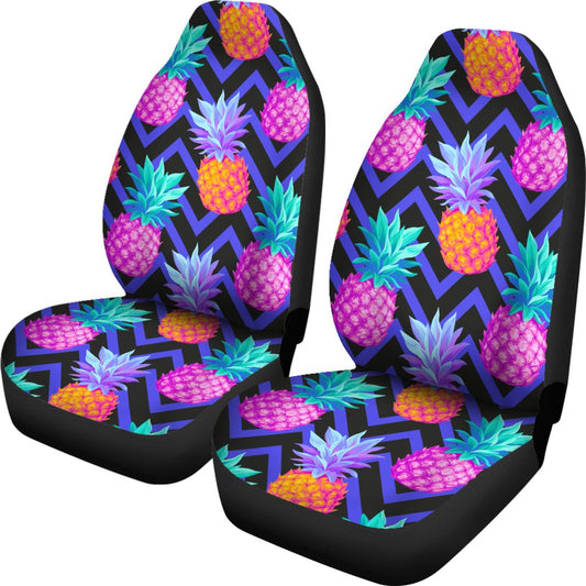 Pineapple Color Art Pattern Universal Fit Car Seat Covers
