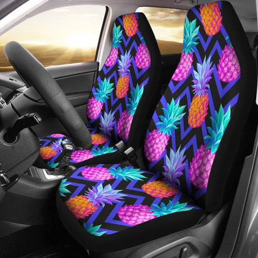 Pineapple Color Art Pattern Universal Fit Car Seat Covers