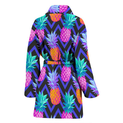Pineapple Color Art Pattern Women Bath Robe
