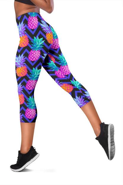 Pineapple Color Art Pattern Women Capris