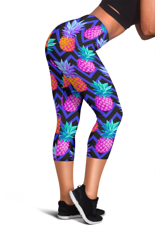 Pineapple Color Art Pattern Women Capris