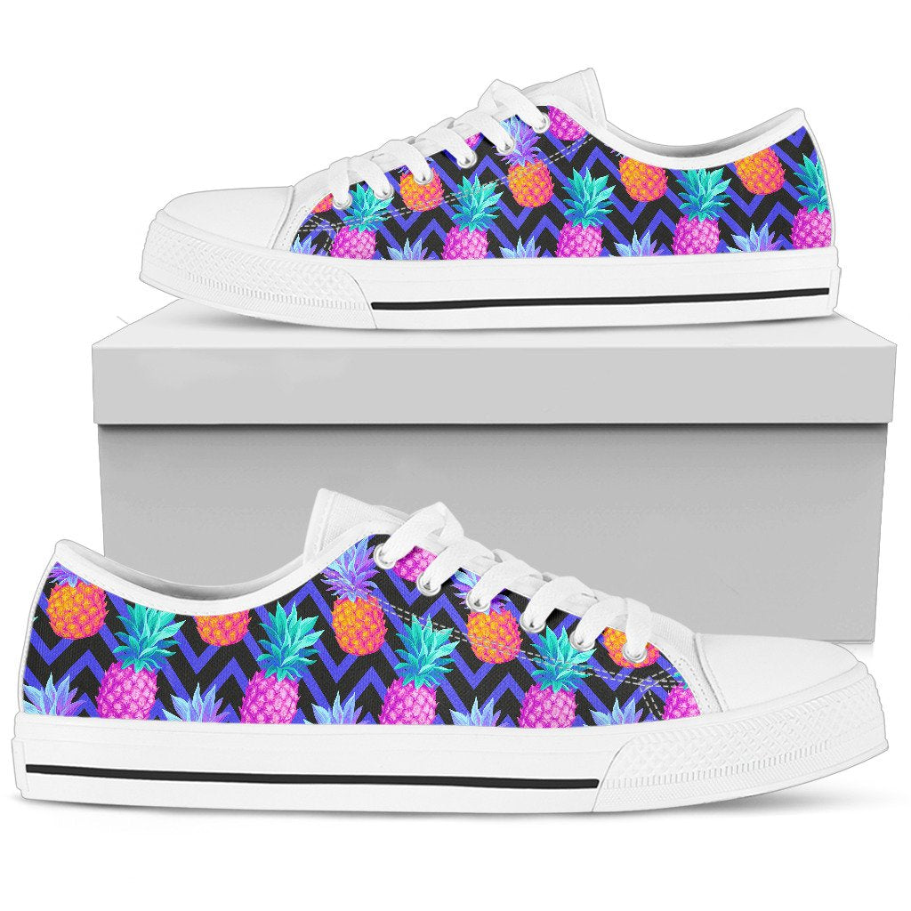 Pineapple Color Art Pattern Women Low Top Shoes