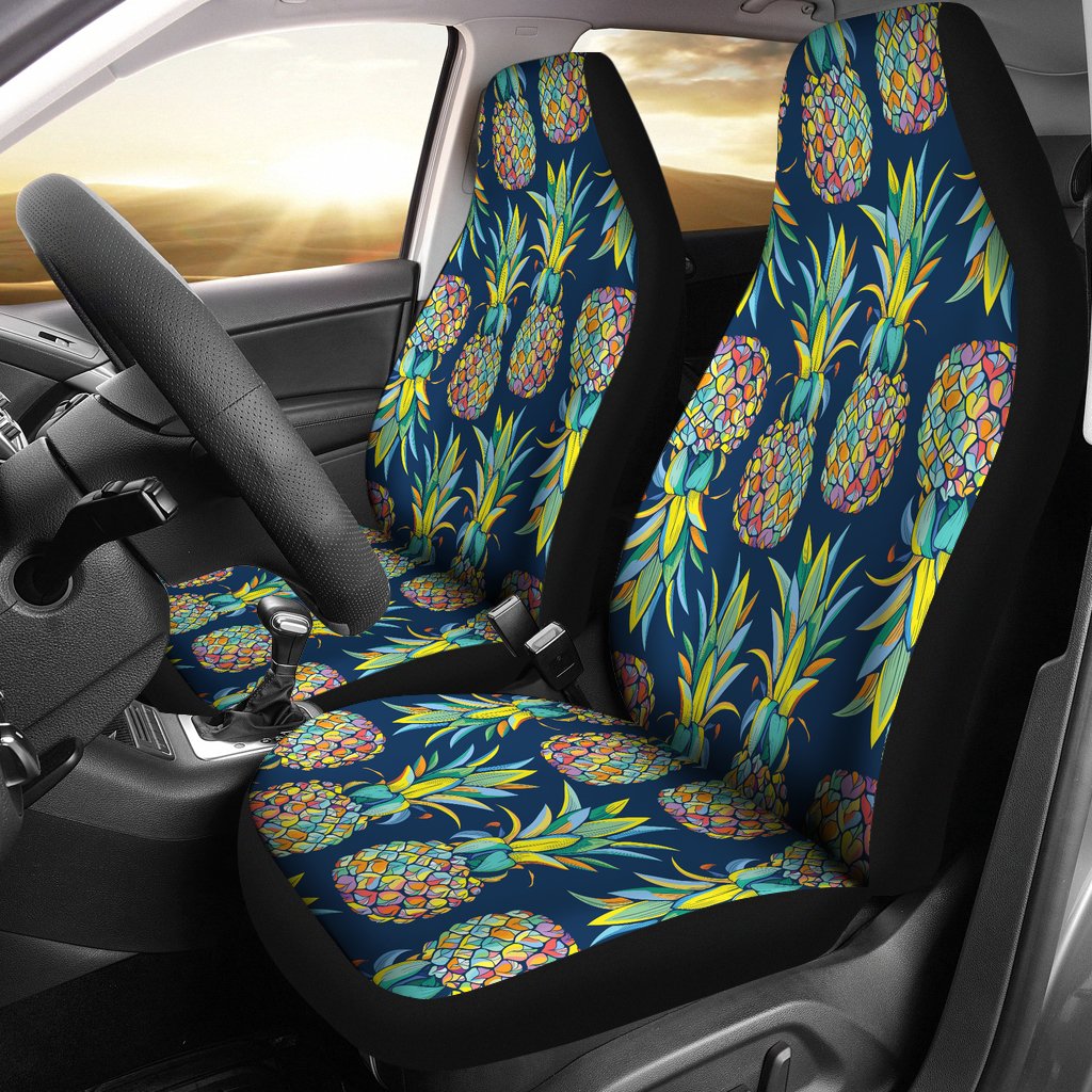 Pineapple Color Art Universal Fit Car Seat Covers