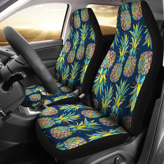 Pineapple Color Art Universal Fit Car Seat Covers