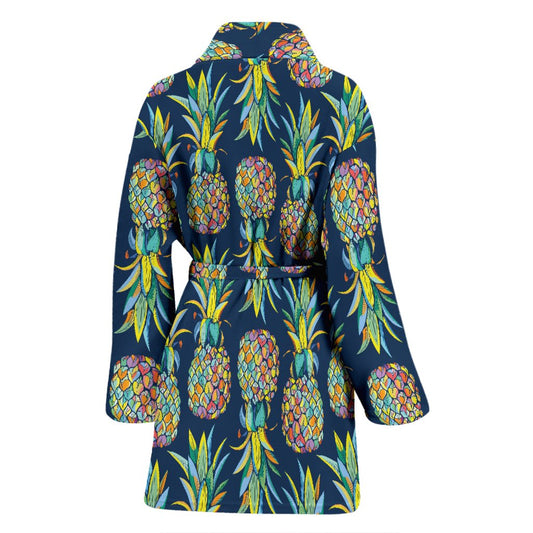 Pineapple Color Art Women Bath Robe