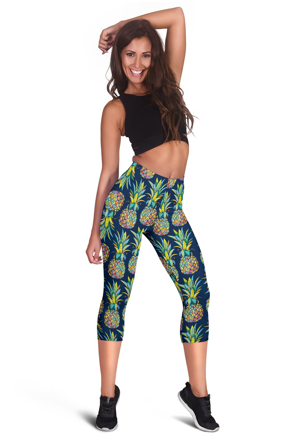 Pineapple Color Art Women Capris
