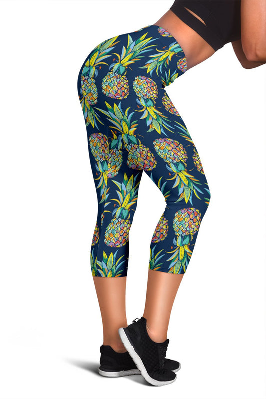 Pineapple Color Art Women Capris