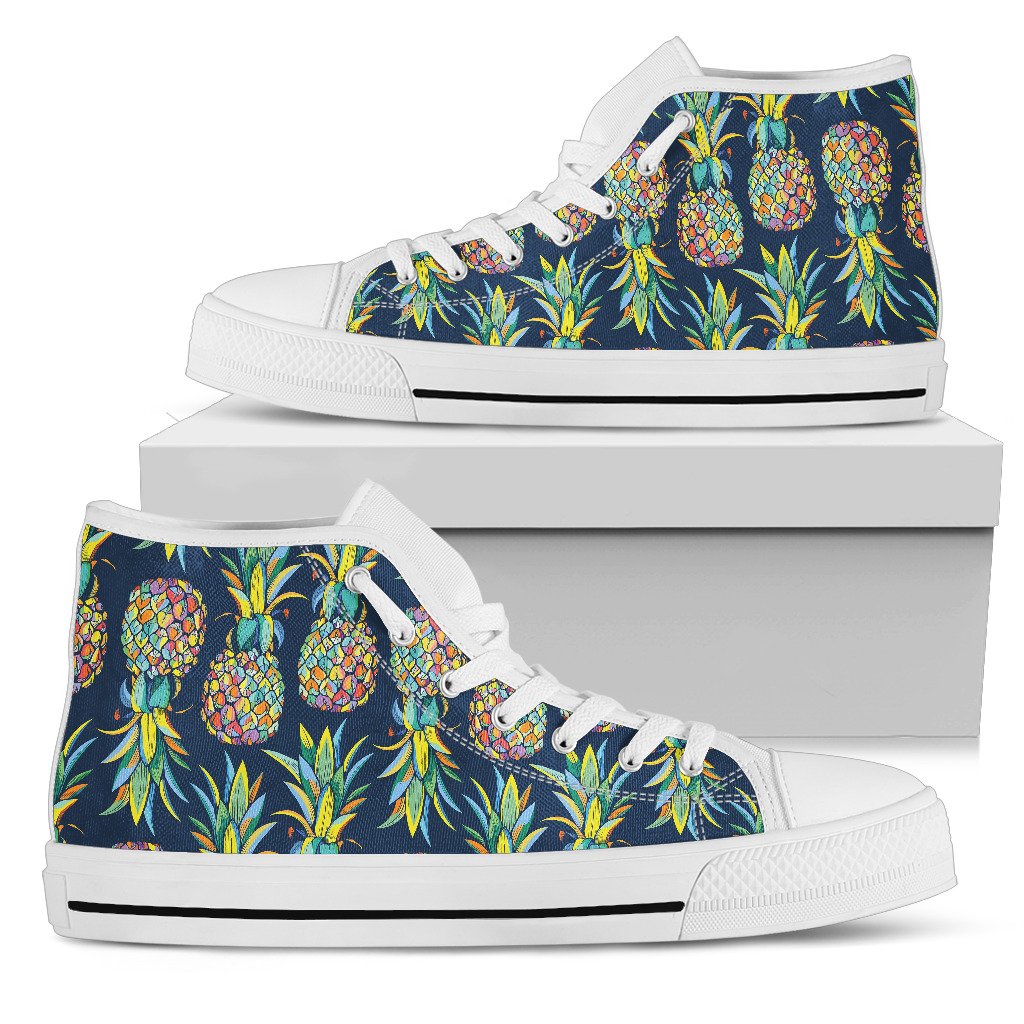 Pineapple Color Art Women High Top Shoes