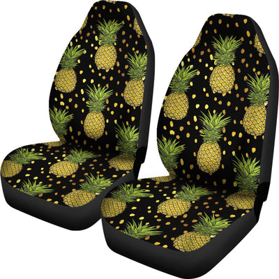 Pineapple Gold Dot Themed Print Universal Fit Car Seat Covers