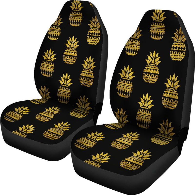 Pineapple Gold Tribal Style Print Universal Fit Car Seat Covers