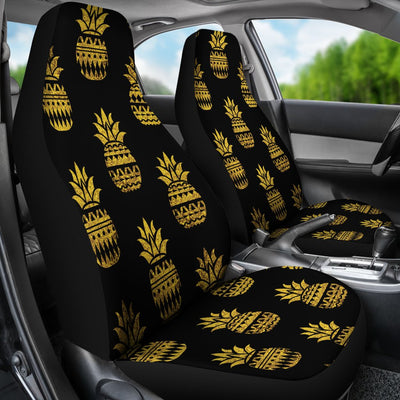 Pineapple Gold Tribal Style Print Universal Fit Car Seat Covers