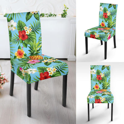 Pineapple Hawaiian flower Tropical Dining Chair Slipcover-JORJUNE.COM