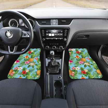 Pineapple Hawaiian flower Tropical Front and Back Car Floor Mats