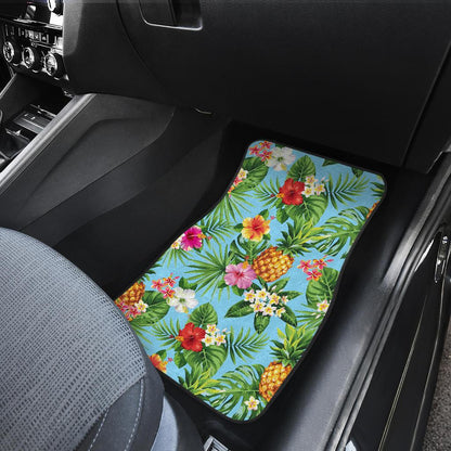 Pineapple Hawaiian flower Tropical Front and Back Car Floor Mats