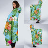 Pineapple Hawaiian flower Tropical Hooded Blanket-JORJUNE.COM