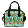 Pineapple Hawaiian flower Tropical Leather Shoulder Handbag